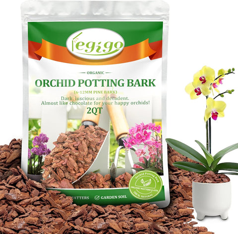Legigo 2 Quarts Organic Orchid Bark, Orchid Potting Mix, Pine Bark