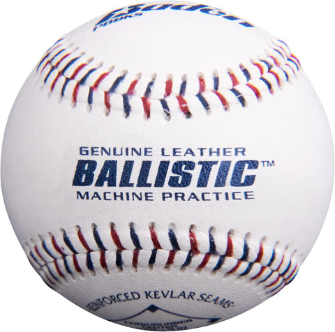Baden Ballistic Leather Pitching Machine Baseballs | Durable Leather Construction for Consistent Performance, 12-Pack
