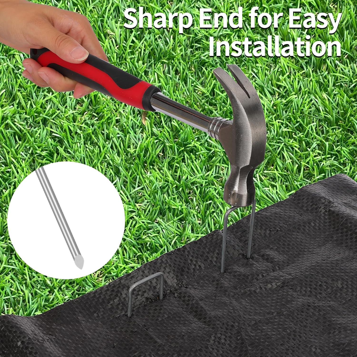 CEWOR 22 Pack Landscape Staples 6 Inch, 11 Gauge Garden Stakes