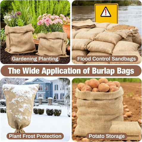 MAQIHAN Burlap Bags for Plants - 2 PCS Large Burlap Sack, 23.6 x 39 Inch