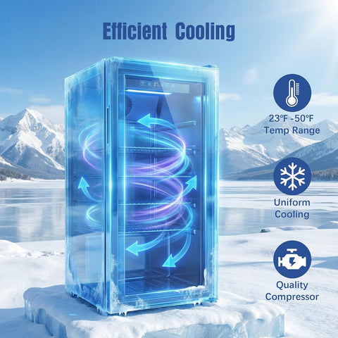 160 Can Beverage Refrigerator, Wine Cooler with 7 Adjustable Thermostat