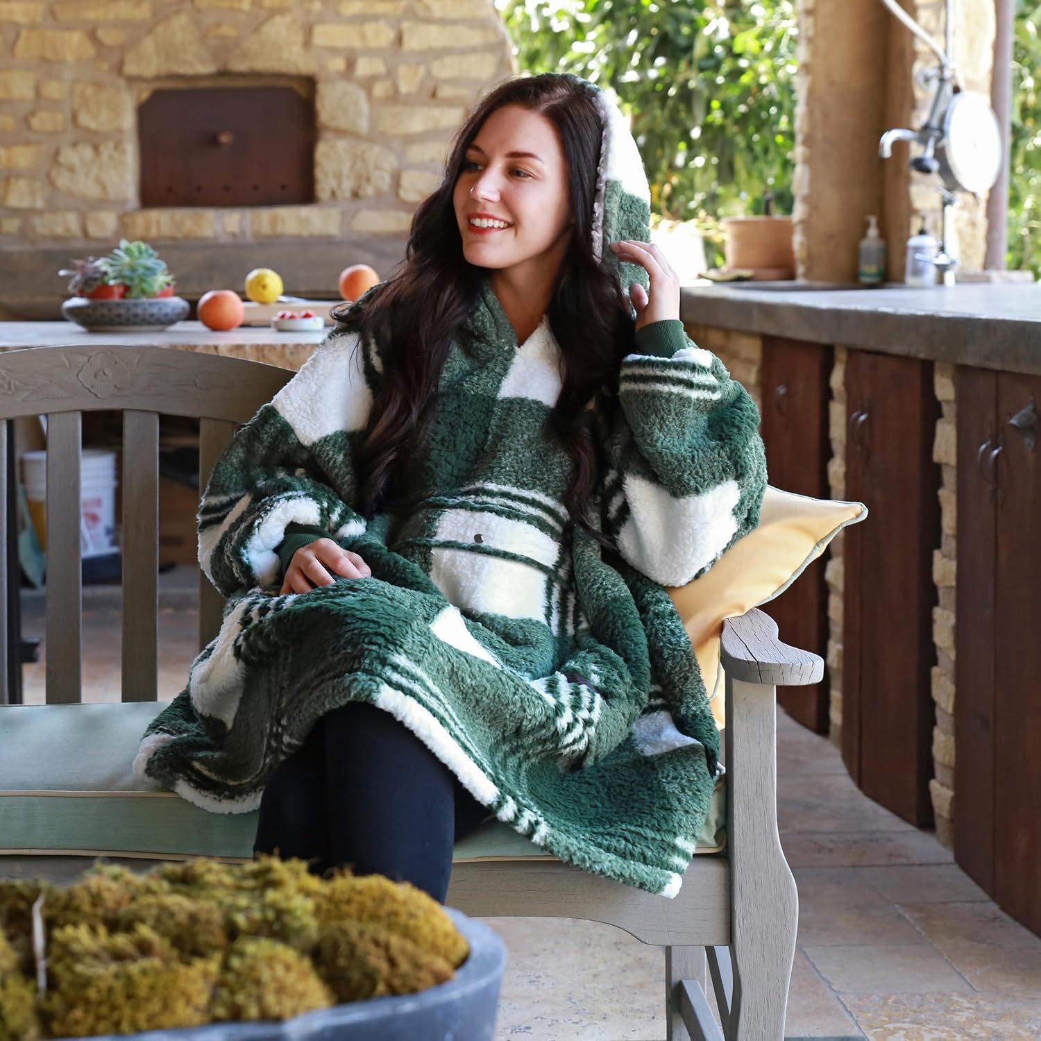 Catalonia Oversized Wearable Blanket Hoodie Sweatshirt for Adults