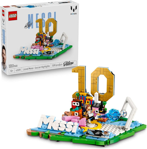 LEGO Editions Lionel Messi – Soccer Highlights - Building Set for Boys & Girls, Ages 10+ - Collectible Soccer Gift with Plaque - Kids Bedroom or Shelf Decor - 43011