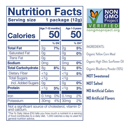 Little Bellies Organic Blueberry Puffs Baby Snack (Pack of 18 x 0.42 oz Individual Packs)