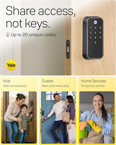 Yale Code Keypad Deadbolt for Keyless Front Door Entry, Black Suede