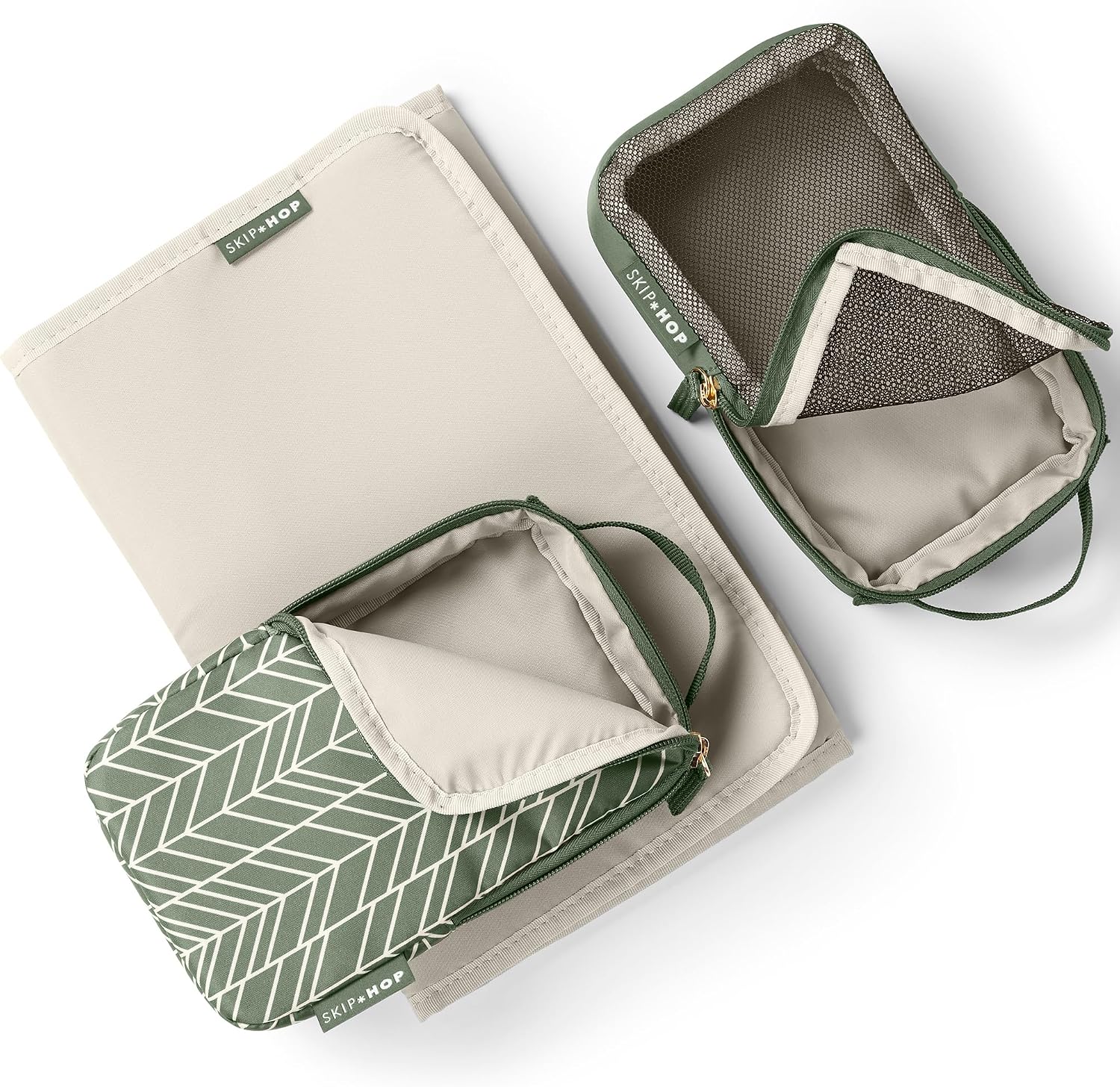 Skip Hop Diaper Bag Backpack: Forma, Multi-Function Baby Travel Bag with Changing Pad & Stroller Attachment, Sage