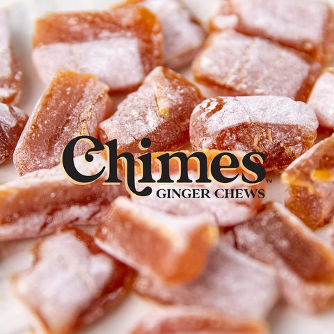 CHIMES PEPPERMINT Ginger Chews (1-Pound 1 LB BAG) Premium Natural Chewy Ginger Candy — 16 OZ Individually Wrapped Ginger Chew Candy