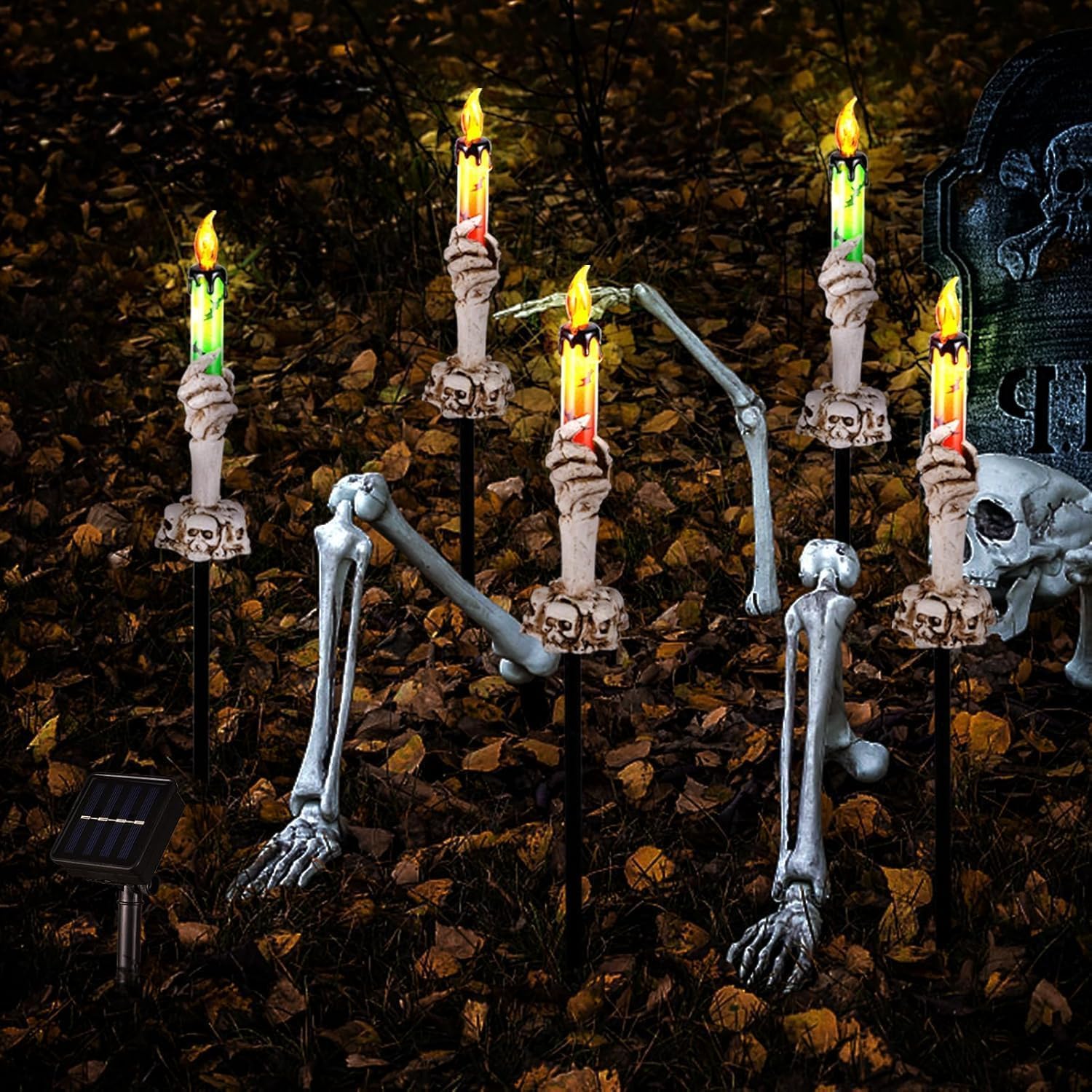Halloween Decorations Outdoor, Solar Pathway Lights, 10 Pack