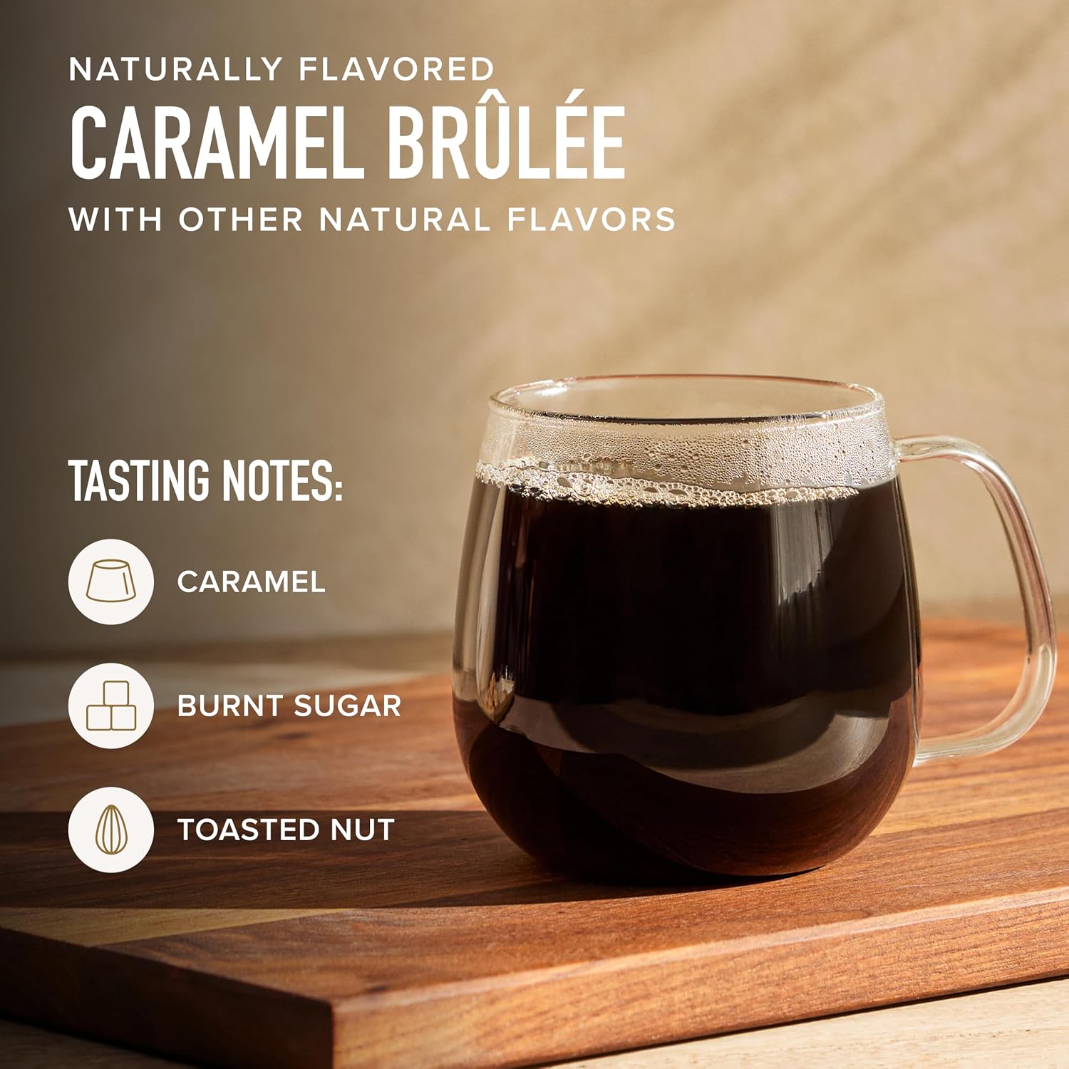 Peet's Coffee, Flavored Light Roast Keurig K-Cup Pods, Arabica Coffee, Natural Flavors - Caramel Brûlée 60 Count (6 Boxes of 10 K-Cup Pods)