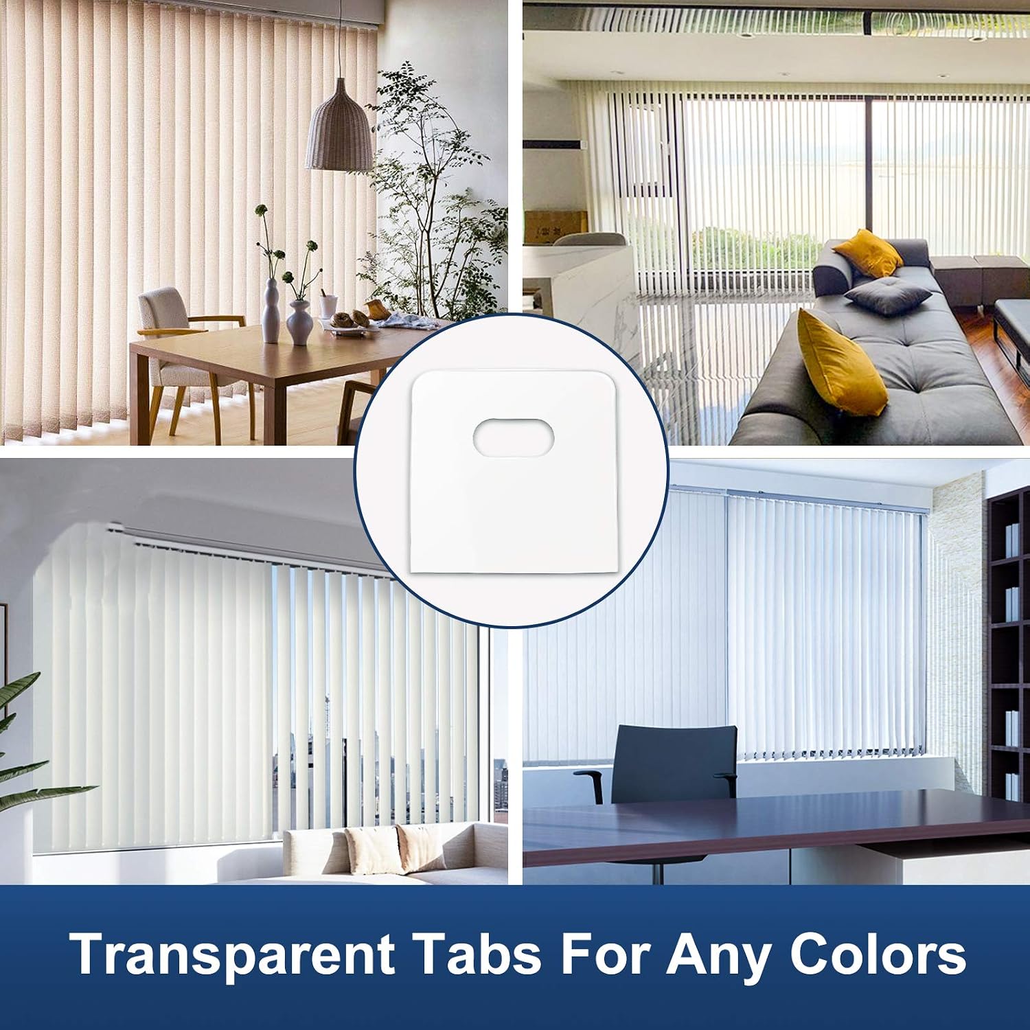 SOGEWO (16 Set/32 Pieces) Clear Vertical Blind Repair Tabs, Vertical Blinds tabs/Blind Fixers for Vertical Blinds Replacement Slats & Parts