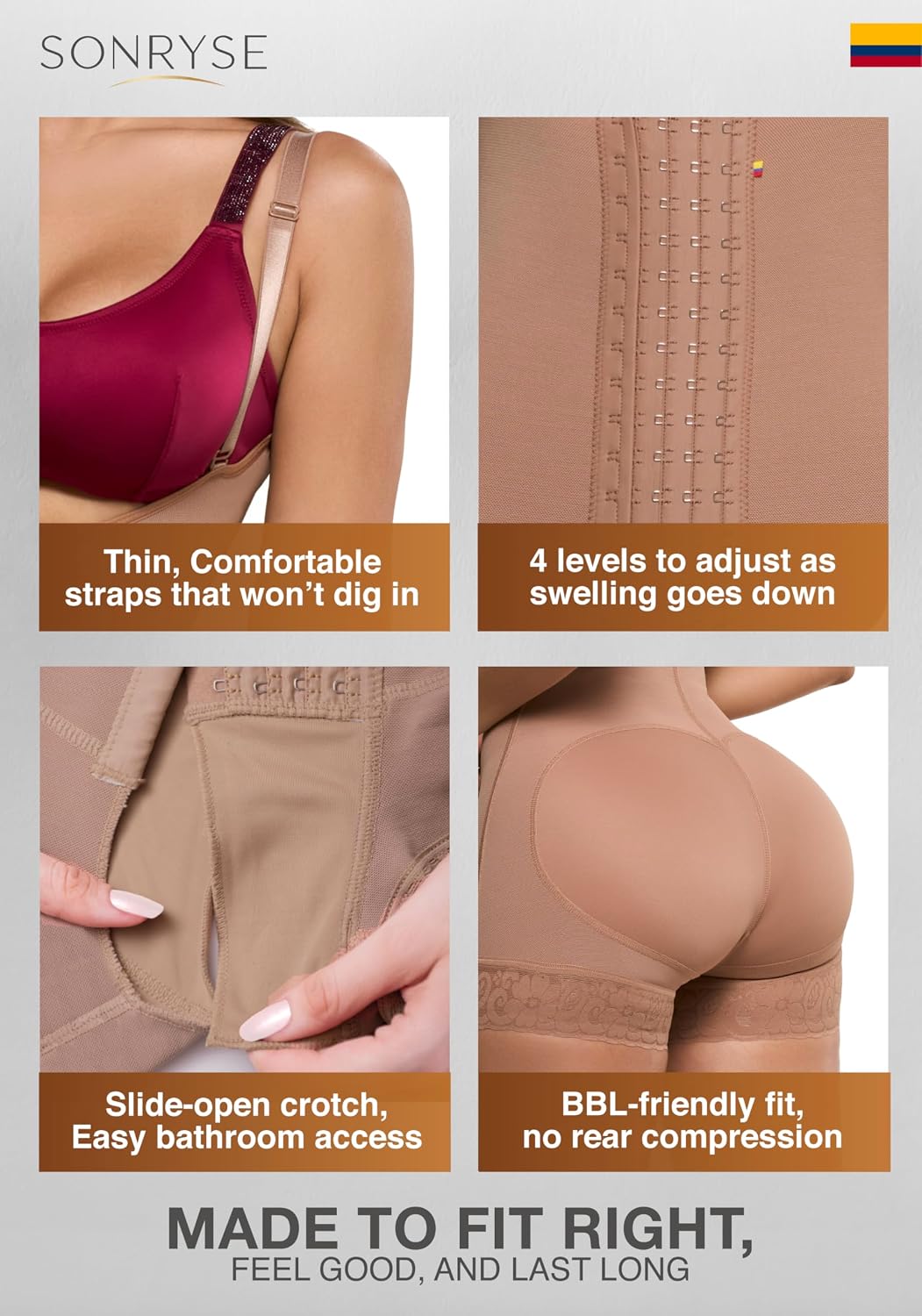 Sonryse Stage 2 faja Tummy Tuck Compression Garment | Faja Body Shaper Shapewear for Women | Fajas Colombianas Moldeadoras