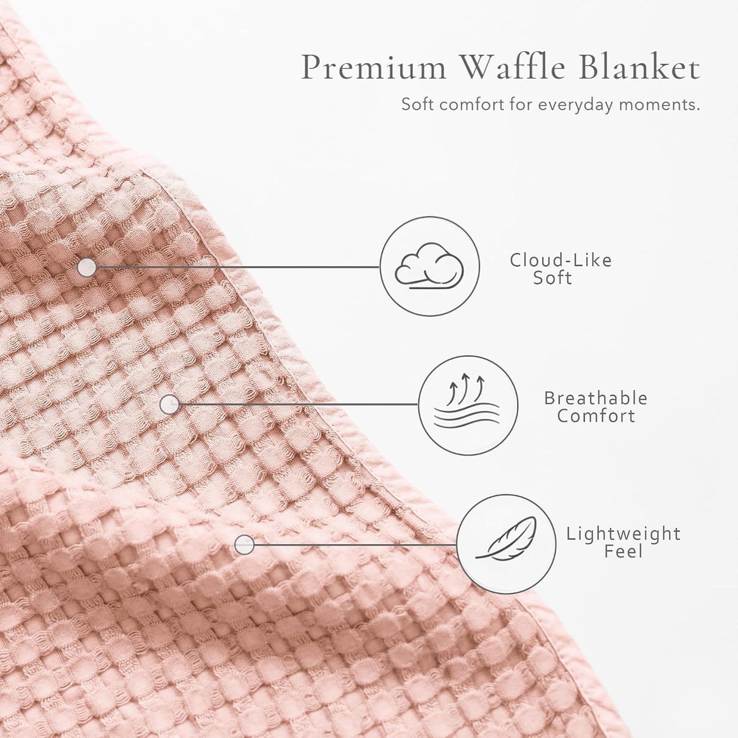 Konssy Waffle Baby Blanket for Boys & Girls, Soft Newborn Swaddle Blanket