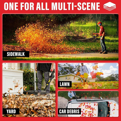 MZK 20V Cordless Leaf Blower, Lightweight Electric Blower, Wine Red