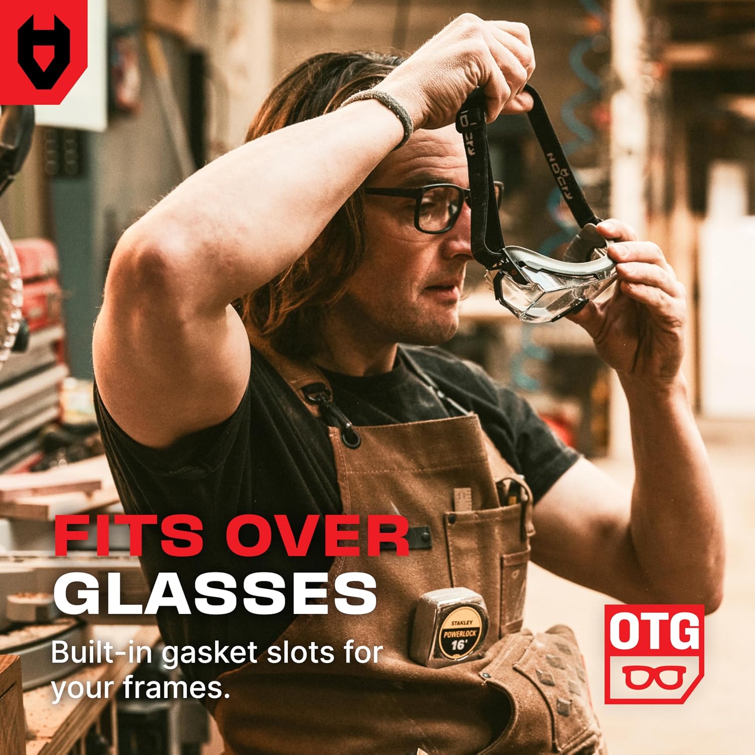 NoCry Anti-Fog Safety Goggles Over Glasses For Men & Women With Soft Gasket