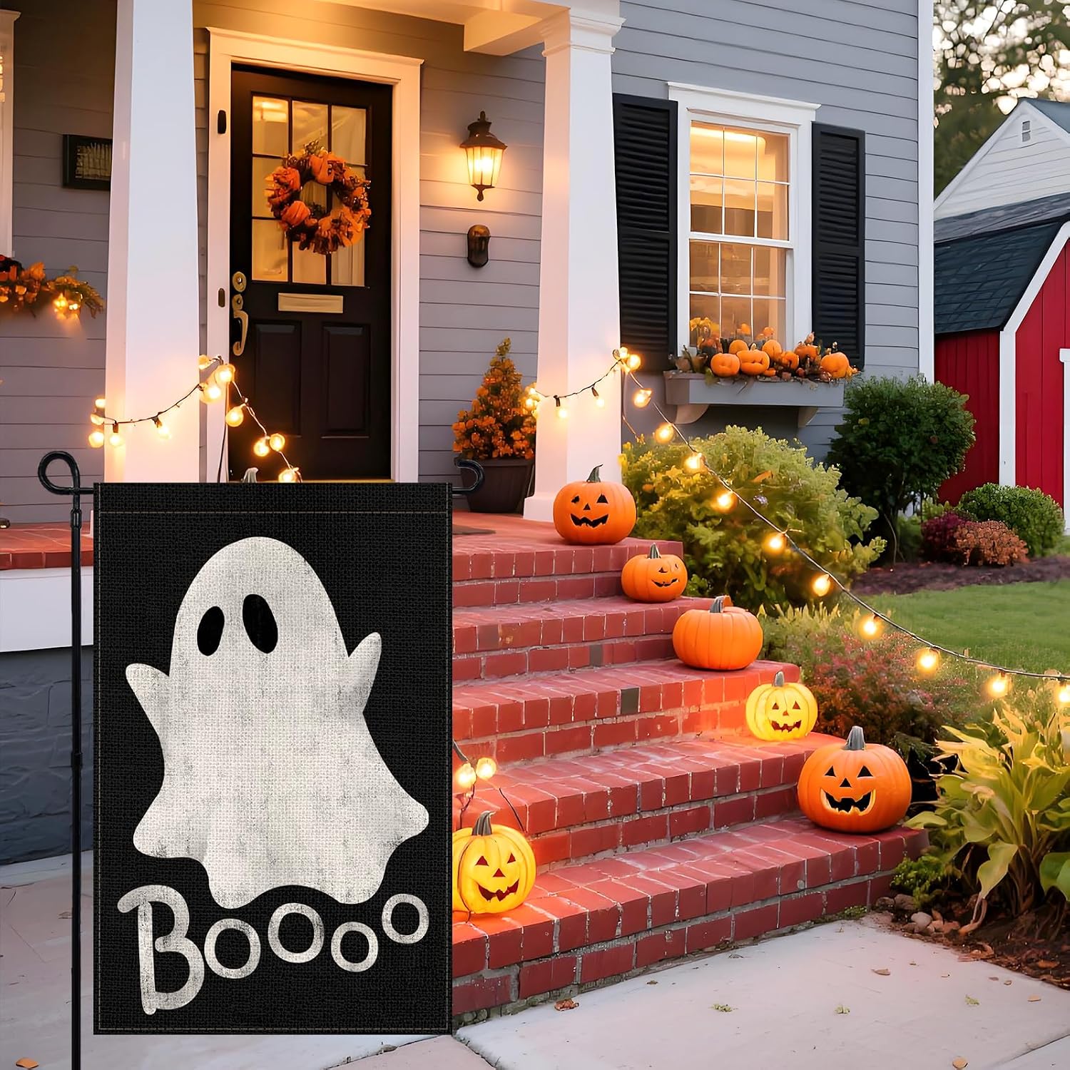 Halloween Ghost Garden Flag 12x18 Inch, Double Sided Holiday Flag