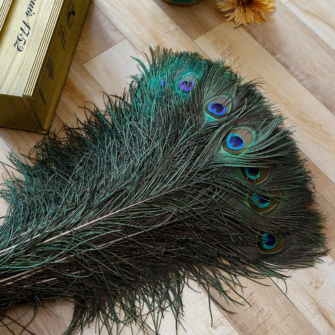 Ballinger Natural Craft Peacock Feathers Bulk,24Pcs,16-18inch
