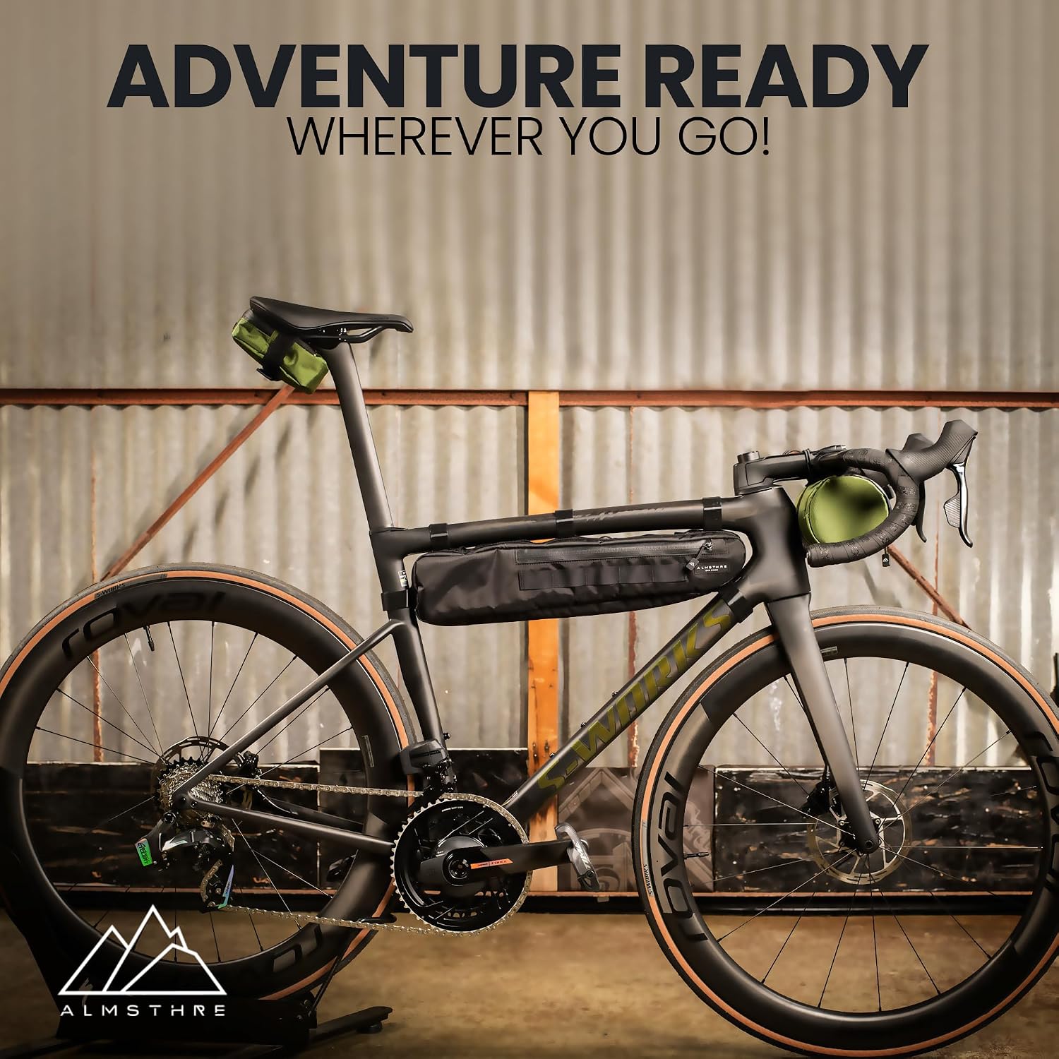 ALMSTHRE Signature Bike Saddle Bag – Hunter Green | 0.5L Bike Seat Bag (3" x 5.25" x 2") | Water-Resistant Ripstop, Waterproof Zipper, Internal Pocket | Durable Under Seat Storage