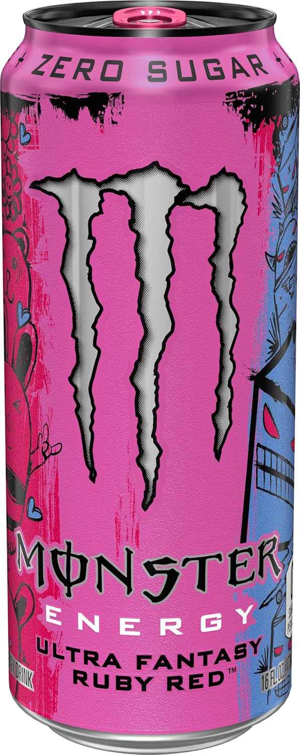 Monster Energy Ultra Fantasy Ruby Red, Sugar Free Energy Drink, 16 Ounce | Pack of 15