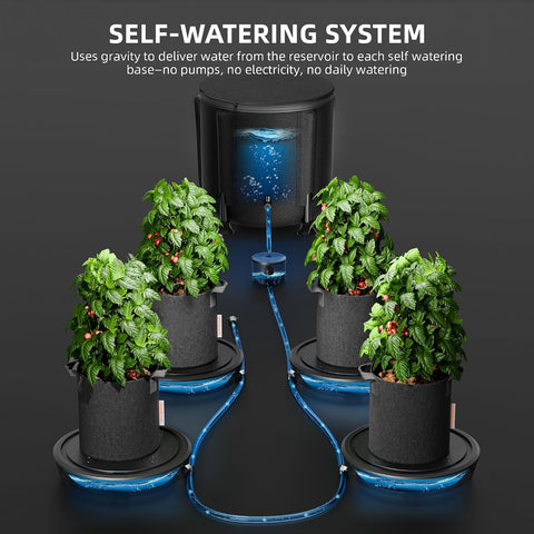 Spider Farmer 4 Pot Gravity-Fed Self Watering System, Automatic Watering