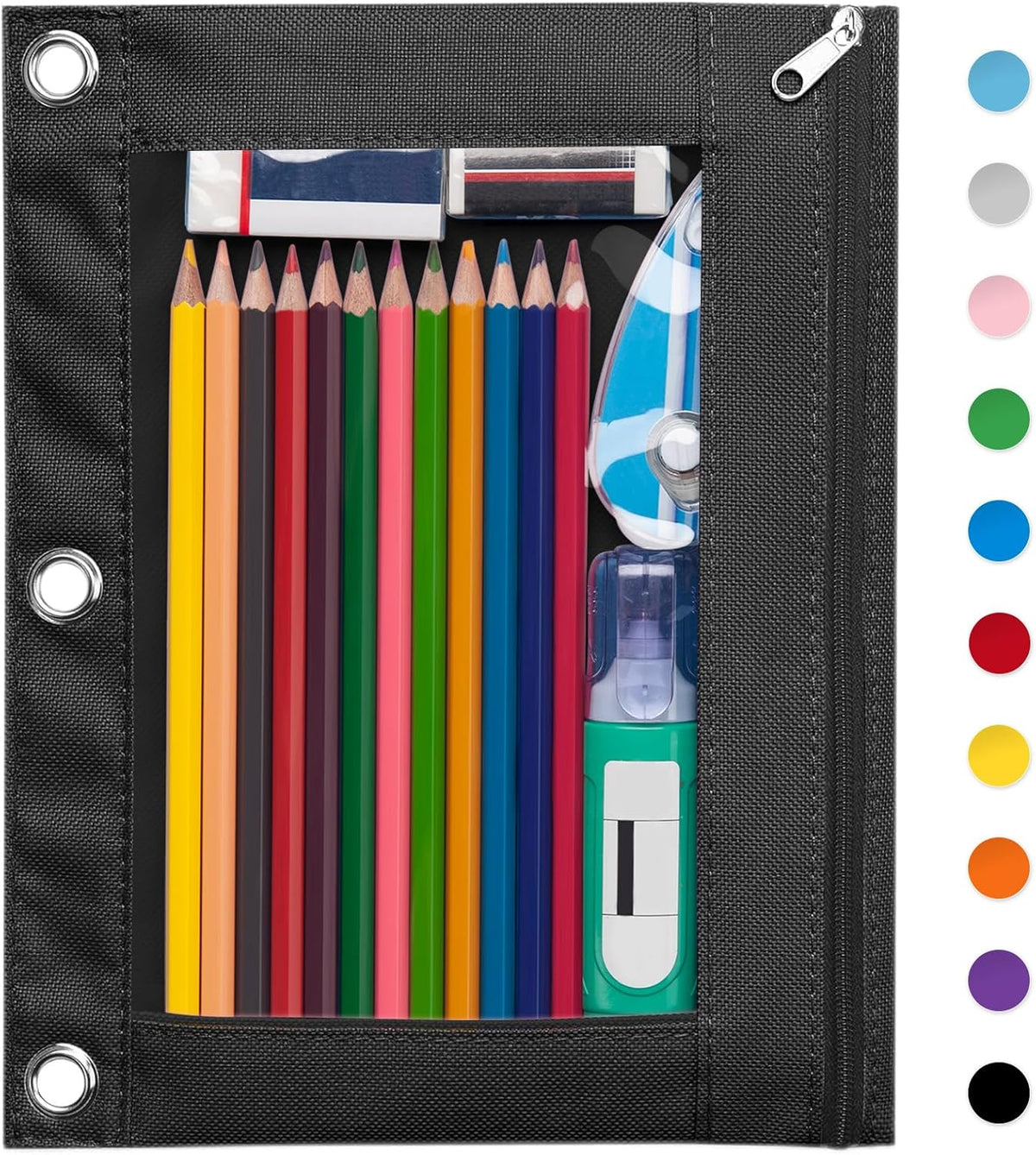 Forvencer Pencil Pouch for 3 Ring Binder, Large Pencil Case Pouch Binder
