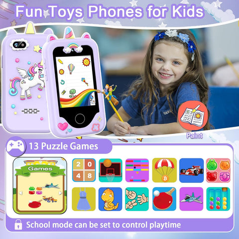 Kids Smart Phone for Girls, Christmas Birthday Gifts for Girls Age 3-10