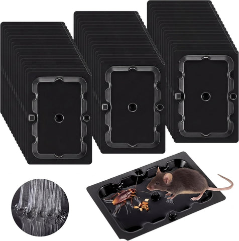 48 Pack Mouse Glue Traps, Pre-Scented Sticky Glue Boards for Mice, Black