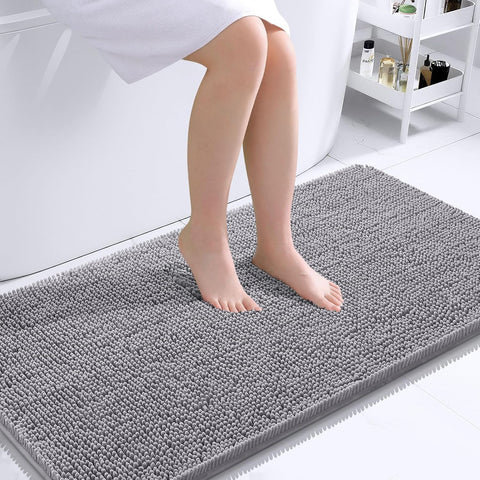 OLANLY Bathroom Runner Rugs 44x24, Extra Soft Absorbent Chenille Bath Rugs