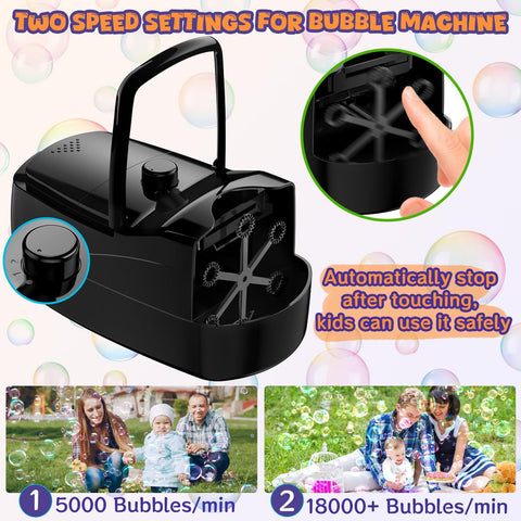 Bubble Machine, Automatic Bubble Blower Maker for Kids or Parties (Black)