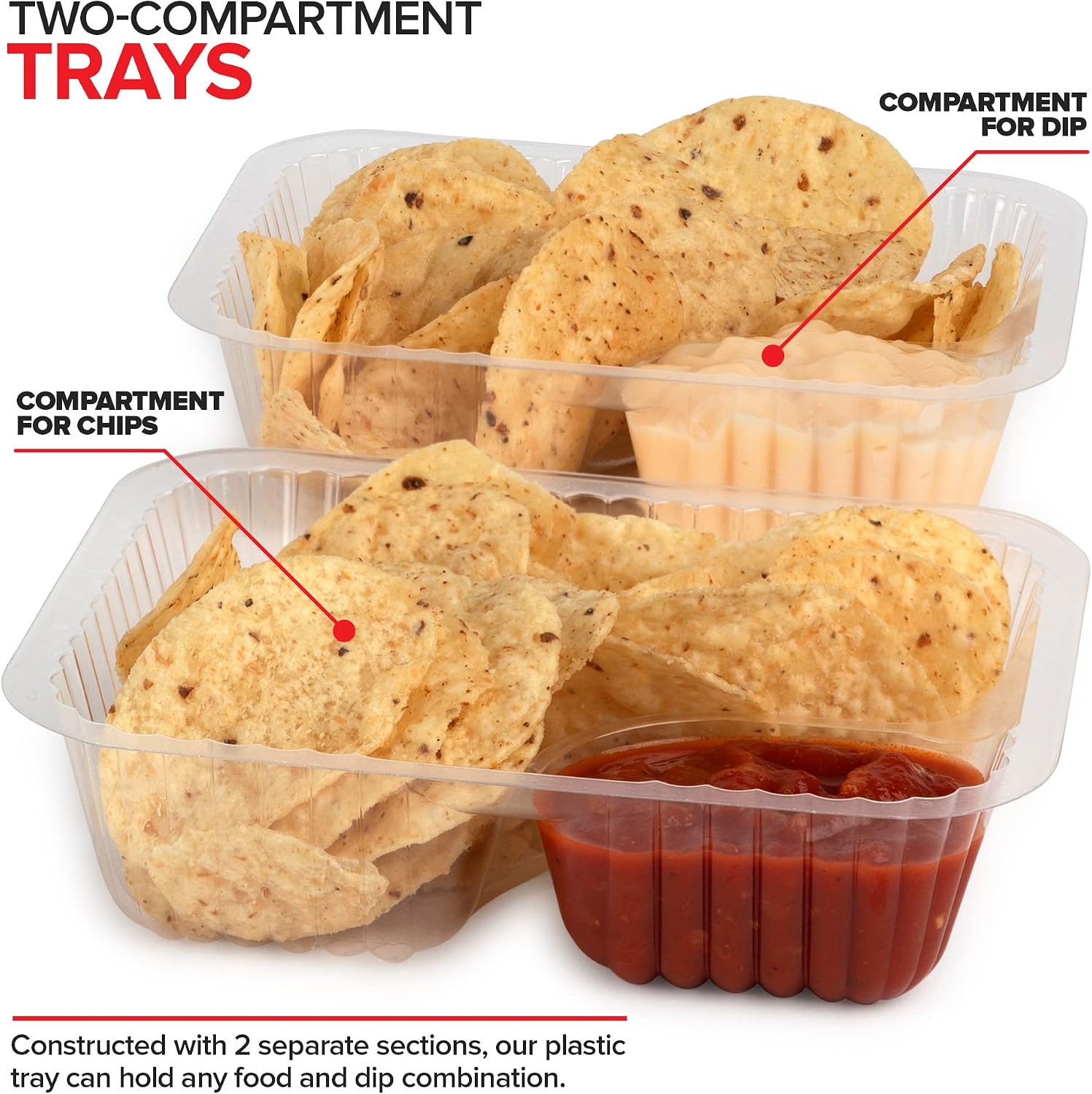 12oz Plastic Nacho Trays (500 Pack) Small Disposable Tray for Nachos & Cheese Dip, Concession Stand Supplies, Movie Night Snacks for Kids, Carnival Party Decorations, Food Boats, Snack Containers