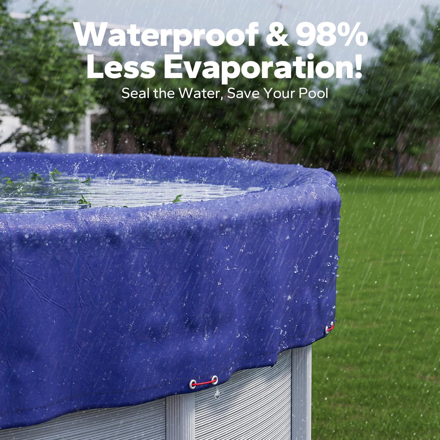 24 FT Round Winter Pool Cover for Above Ground Pools, Cable and Pulley