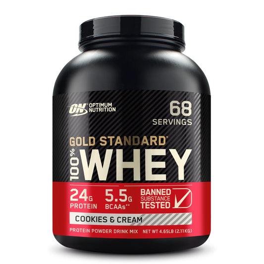 Optimum Nutrition Gold Standard 100% Whey Protein Powder, Cookies & Cream, 5 Pound (Pack of 1) (Packaging May Vary)