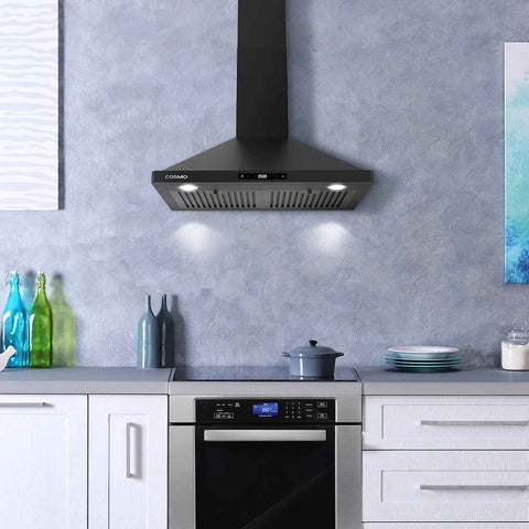 30 in. Vista Coll 380 CFM Ducted Wall Mount Range Hood, LED, Matte Black