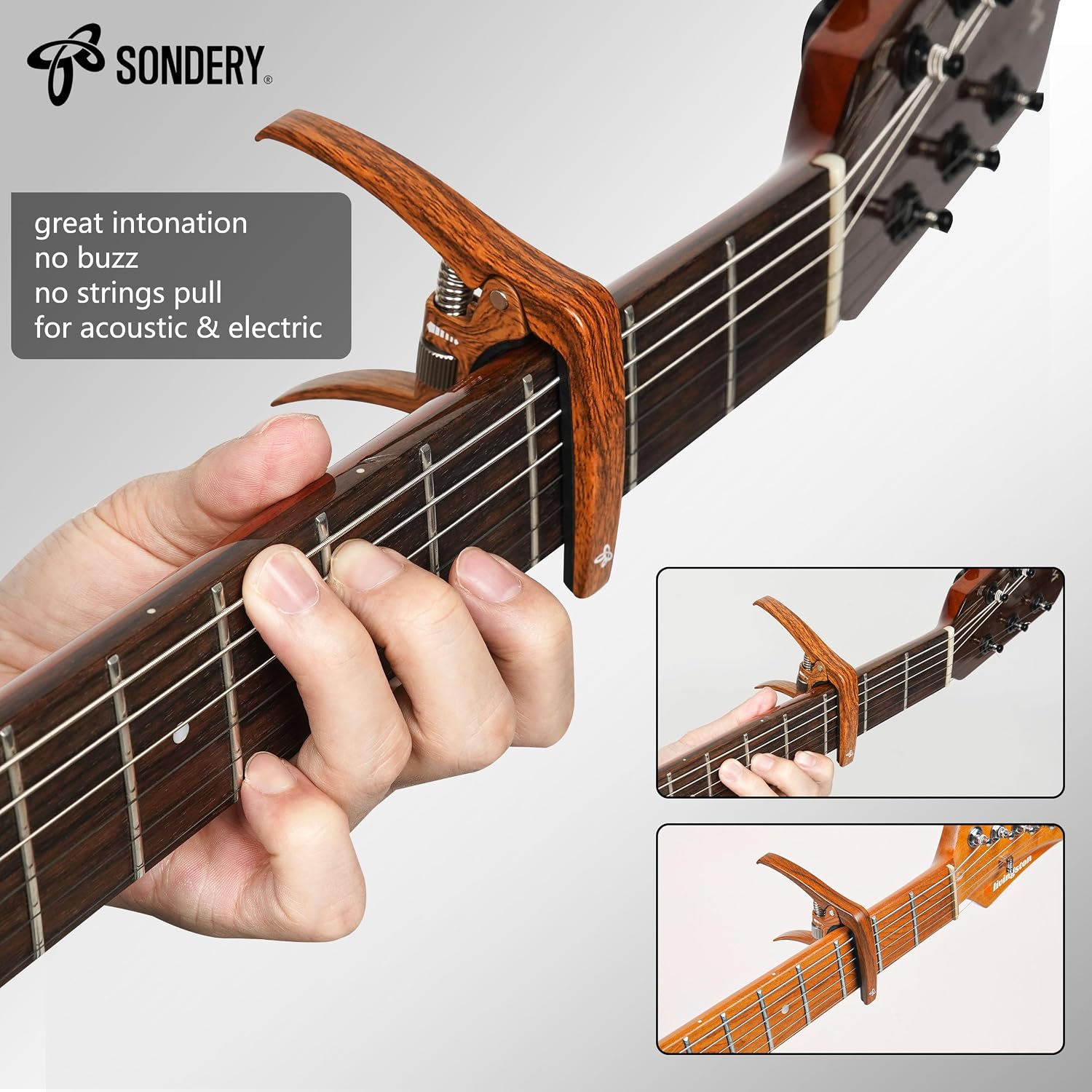 Sondery Adjustable Capo Quick Release for 6 String Acoustic Electric Guitar