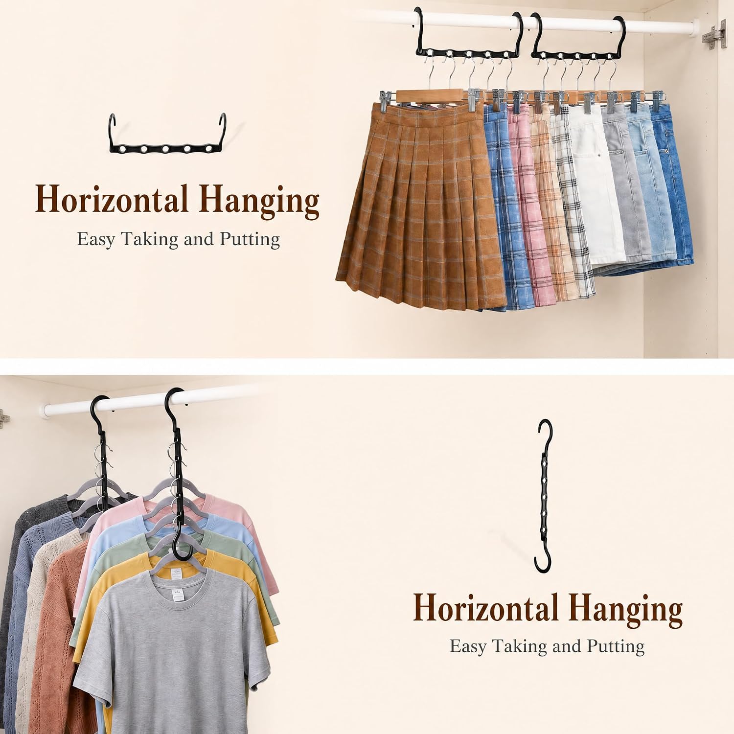 HOUSE DAY Closet Organizers and Storage 8 Pack - Black, Saving Closet Space