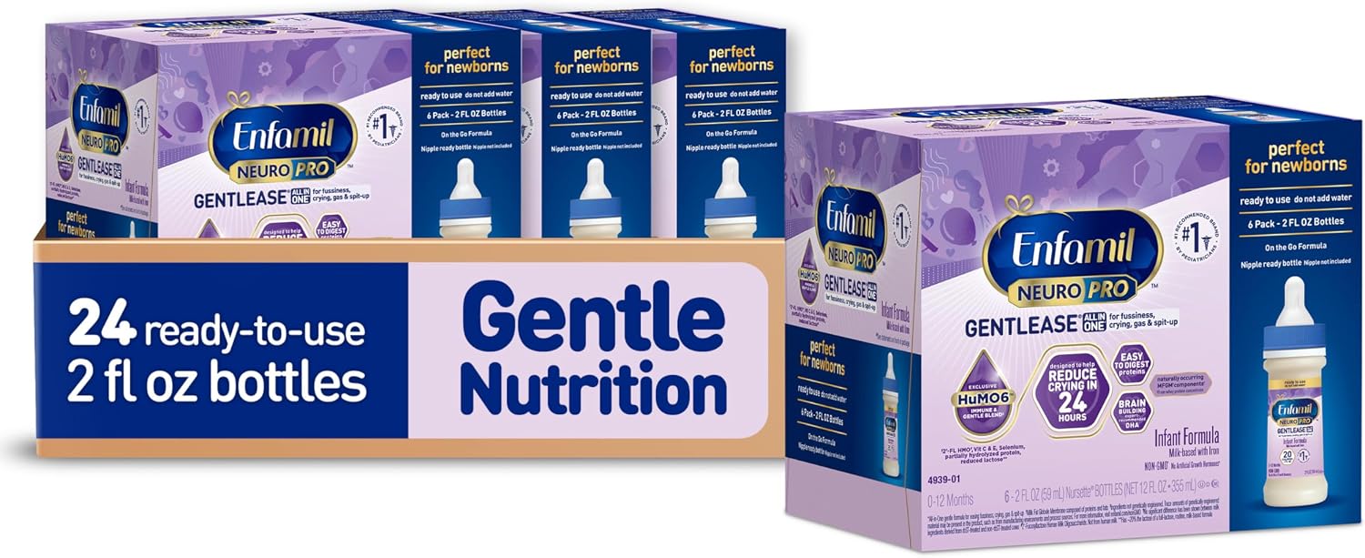 Enfamil NeuroPro Gentlease Ready-to-Feed Baby Formula, 2 Fl Oz, 24 CT