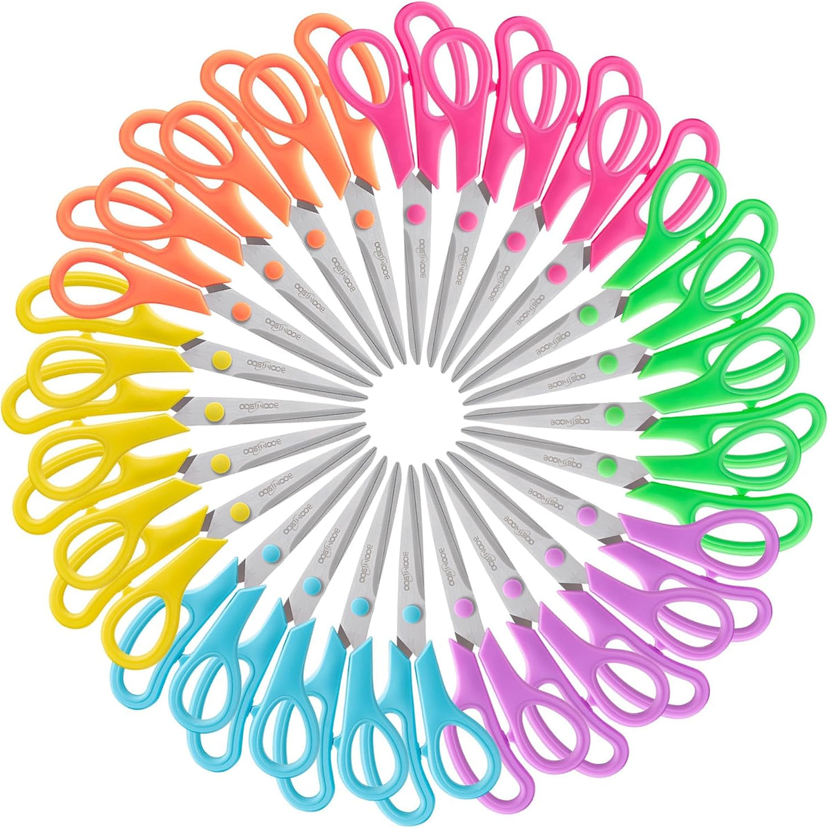 24PCS 8" Scissors,Sharp Stainless Steel Multicolor for Office School Crafts