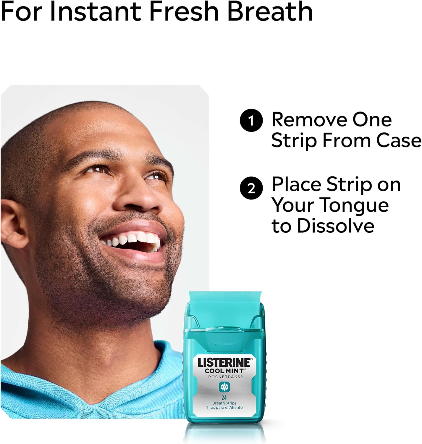 Listerine PocketPaks Breath Strips, Cool Mint, 24-Strip Pack, 3 Pack