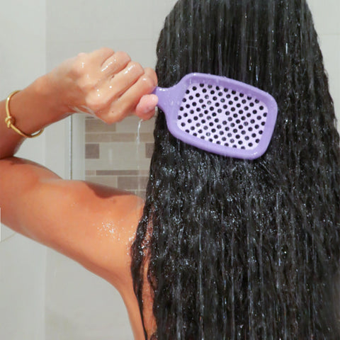 FHI Heat UNbrush Detangling Brush for Pain-Free Brushing on All Wet or Dry Hair Types — Durable DuoFlex Anti-Static Bristles, Lightweight Handle, Vented Hair Brush, Lavender Dark Purple