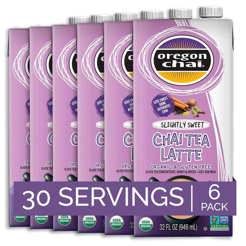 Oregon Chai Slightly Sweet Chai Concentrate, 32 Fluid Ounce (Pack of 6)