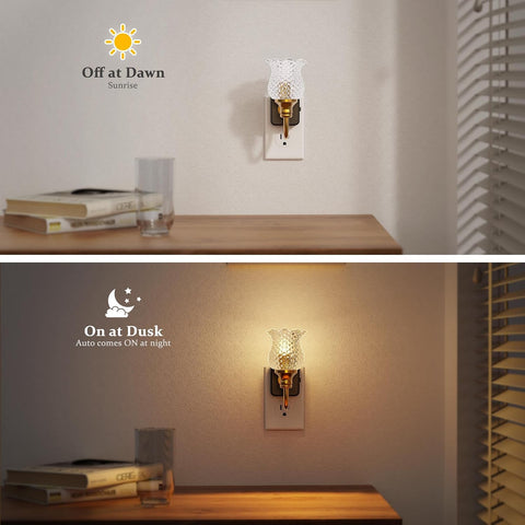 JandCase Night Light, Glass Night Lights Plug into Wall Dimmable