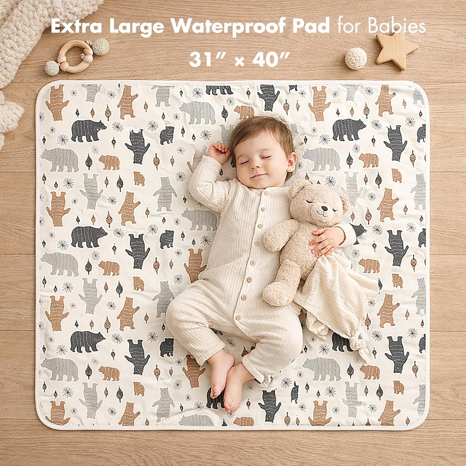 Baby Waterproof Bed Pad Washable Mattress Pad Reusable Underpads Bed Wetting Incontinence Cover for Baby Toddler Children and Adults
