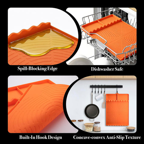 Silicone Grill Mat for Blackstone Griddle Accessories (Orange)