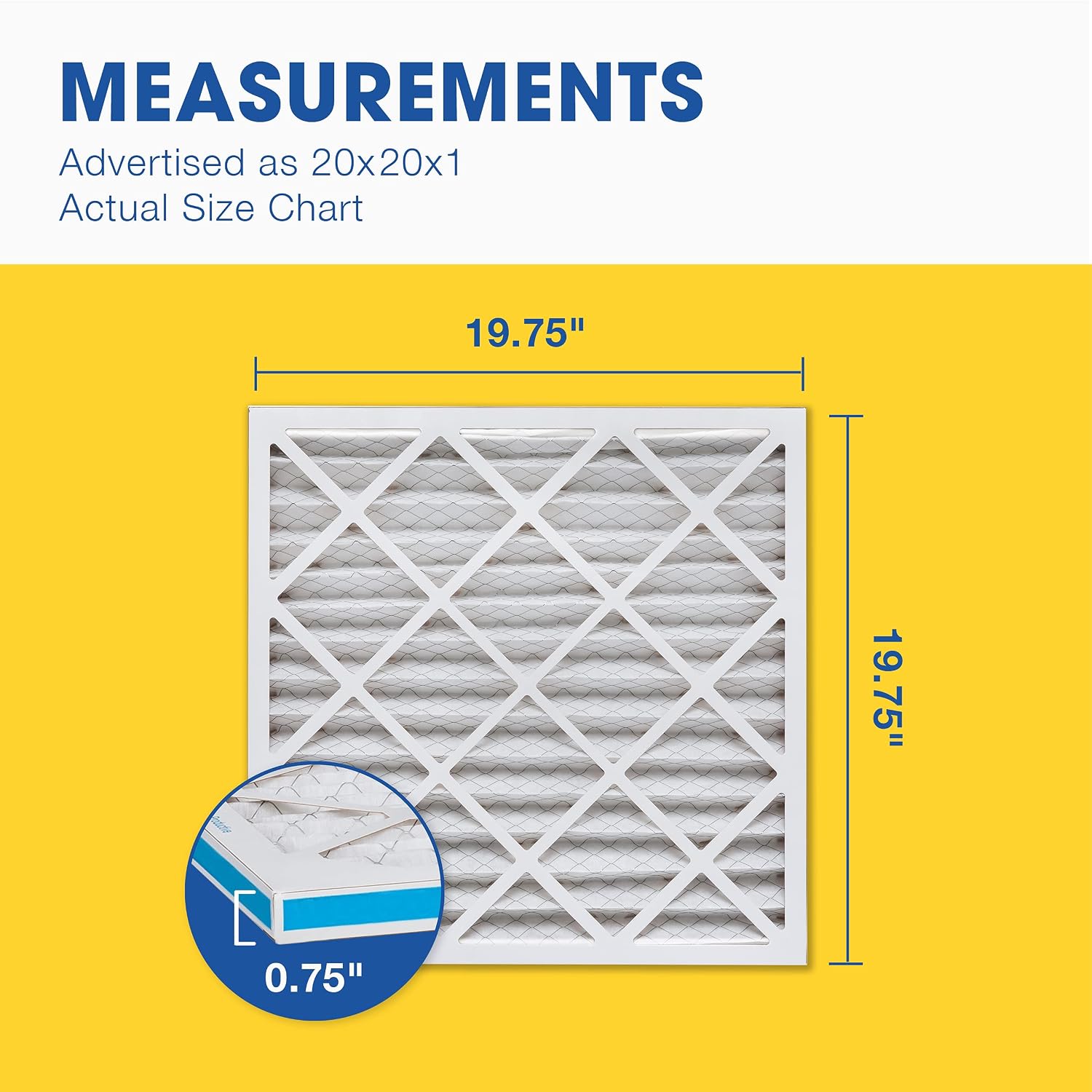 Aerostar Air Filter 20x20x1 MERV 13 AC Filter, HVAC, Furnace Filter, 6 Pack