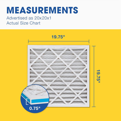 Aerostar Air Filter 20x20x1 MERV 13 AC Filter, HVAC, Furnace Filter, 6 Pack