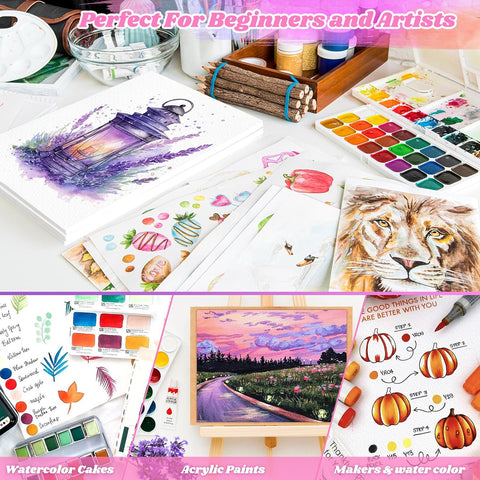 64 Sheets Watercolor Paper,5"x7" Water Color Paper Bulk,Loose Drawing Paper