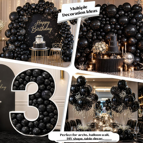 Togvu Black Balloons, 50Pack 5 Inch Small Mini Black Latex Party Balloons