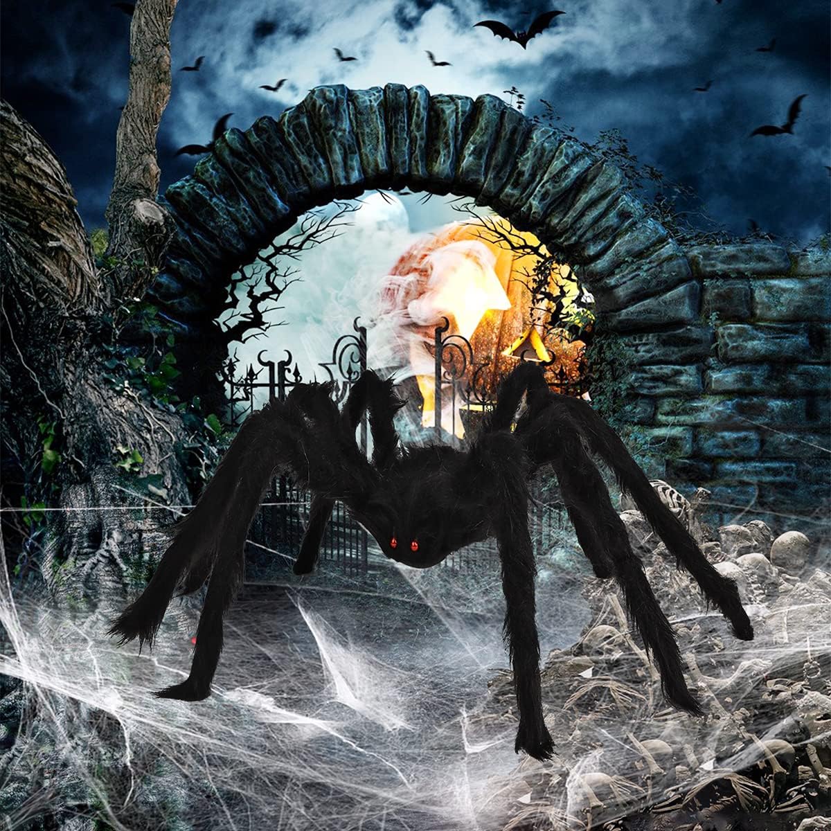 Halloween Spider Decorations 6 Pack: Giant Spider Outdoor Decoration