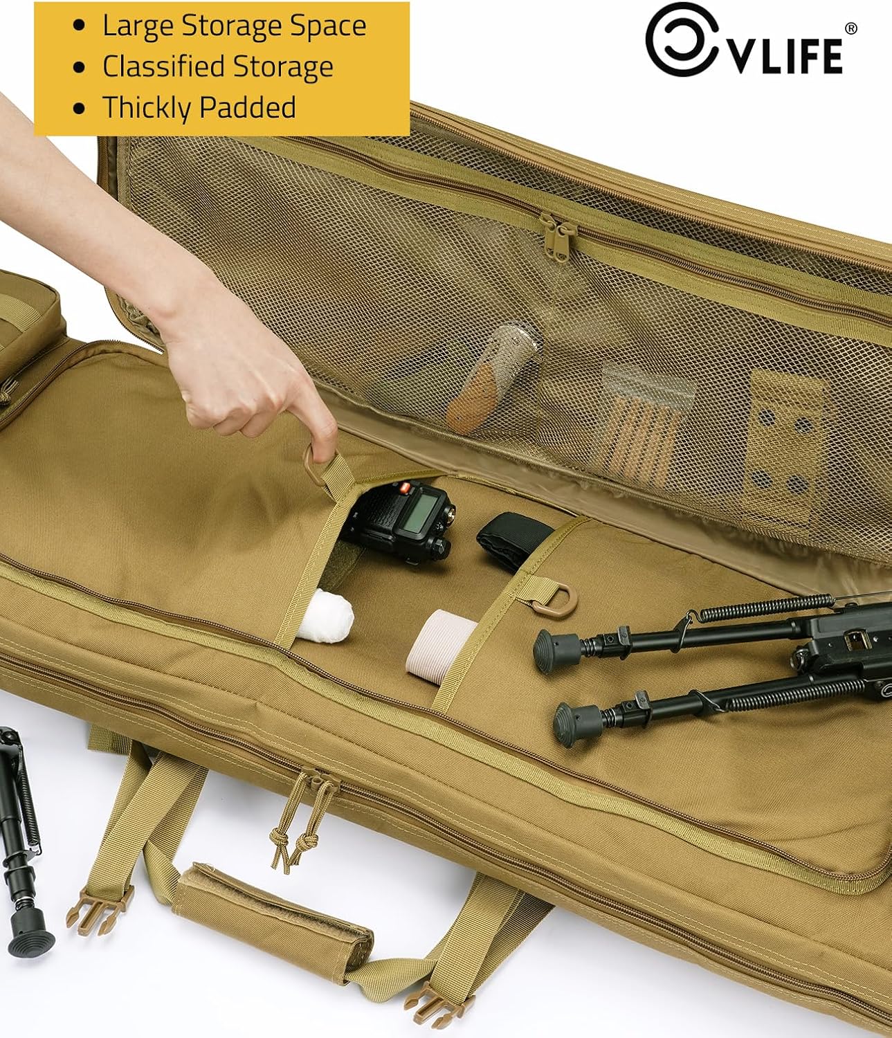 CVLIFE 36"42"46" Soft Rifle Case Double Rifle Bag Long Gun Bag Backpack