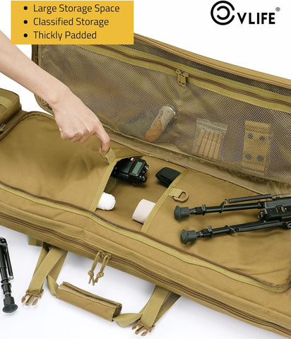 CVLIFE 36"42"46" Soft Rifle Case Double Rifle Bag Long Gun Bag Backpack