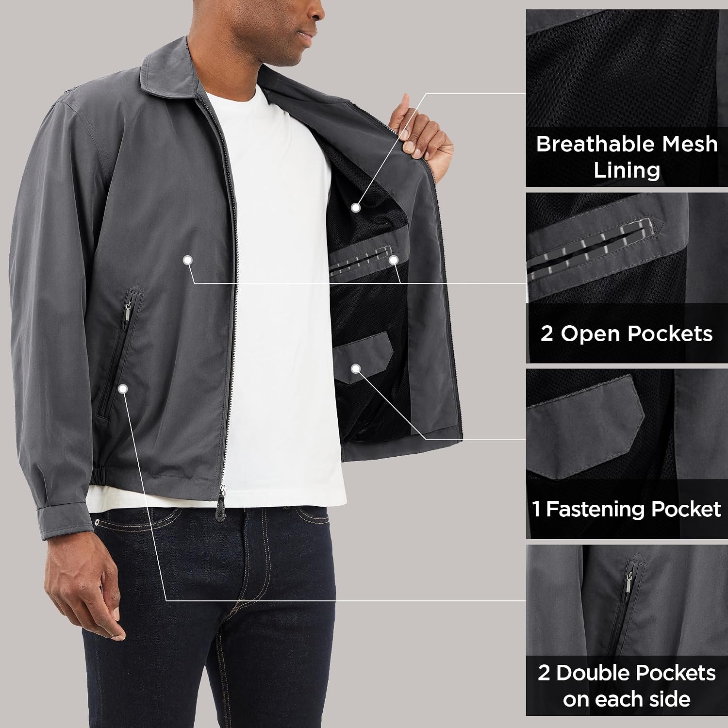 London Fog Men's Auburn Zip-Front Golf Jacket
